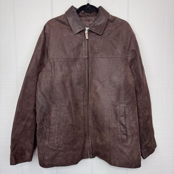 Wilson’s Leather M. Julian Dark Brown Distressed Suede Nubuck Zip Up Jacket L - Picture 1 of 7